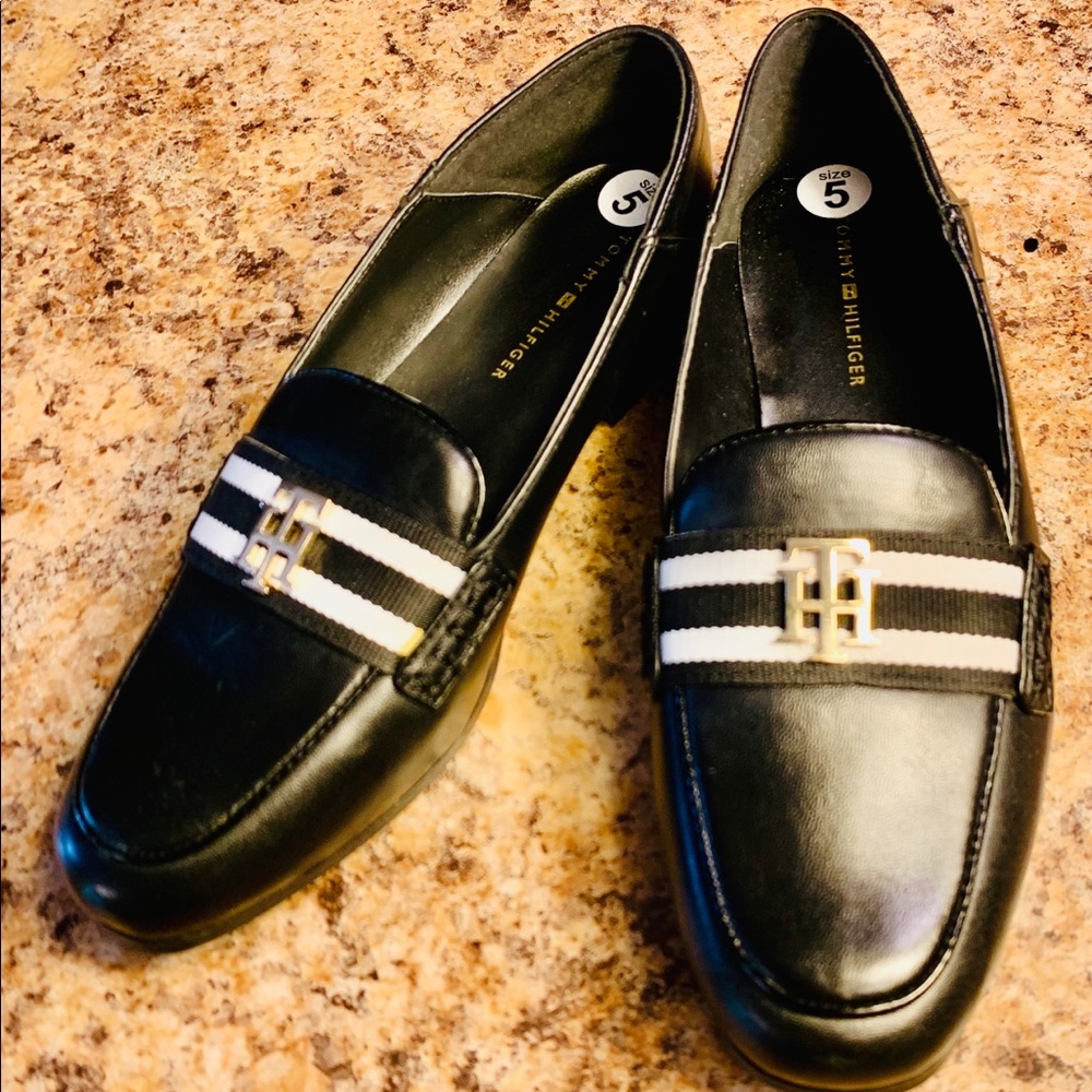 Tommy Hilfiger Black Monogram Emblem Loafers